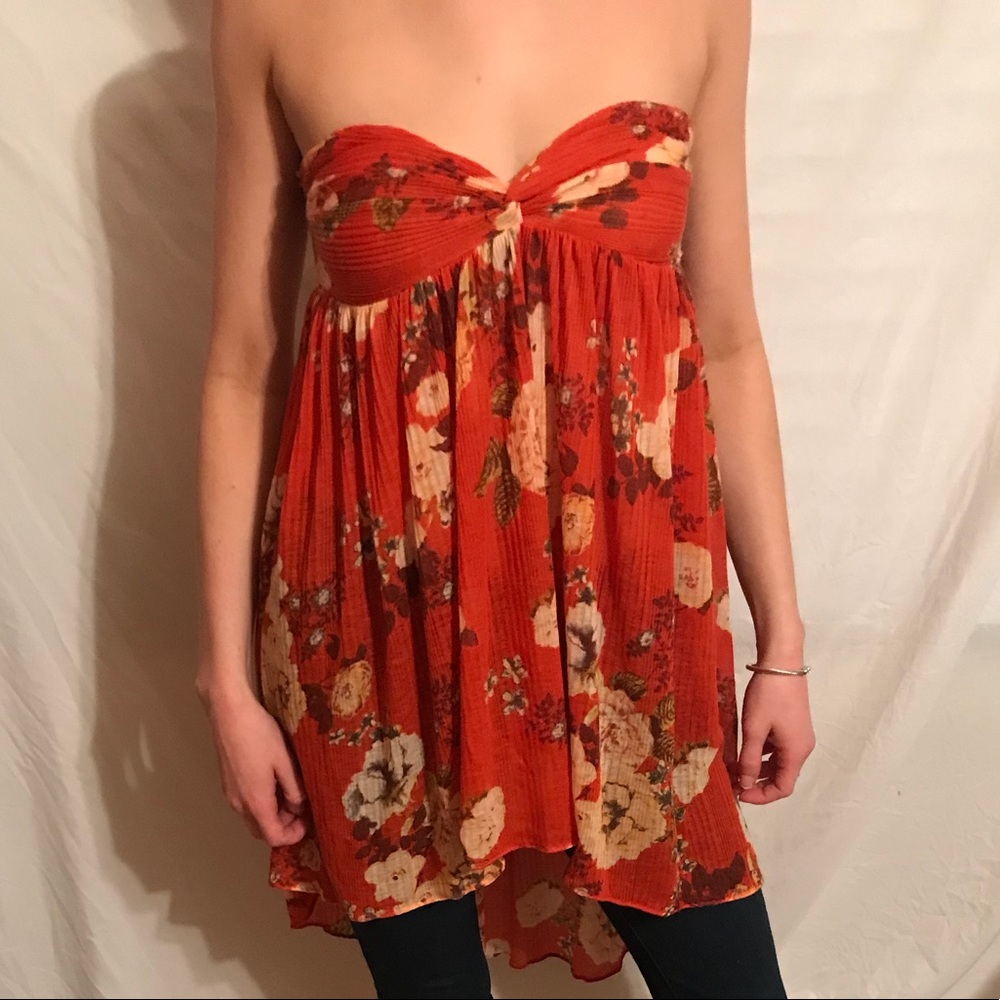 XS Free People shirt/dress in orange